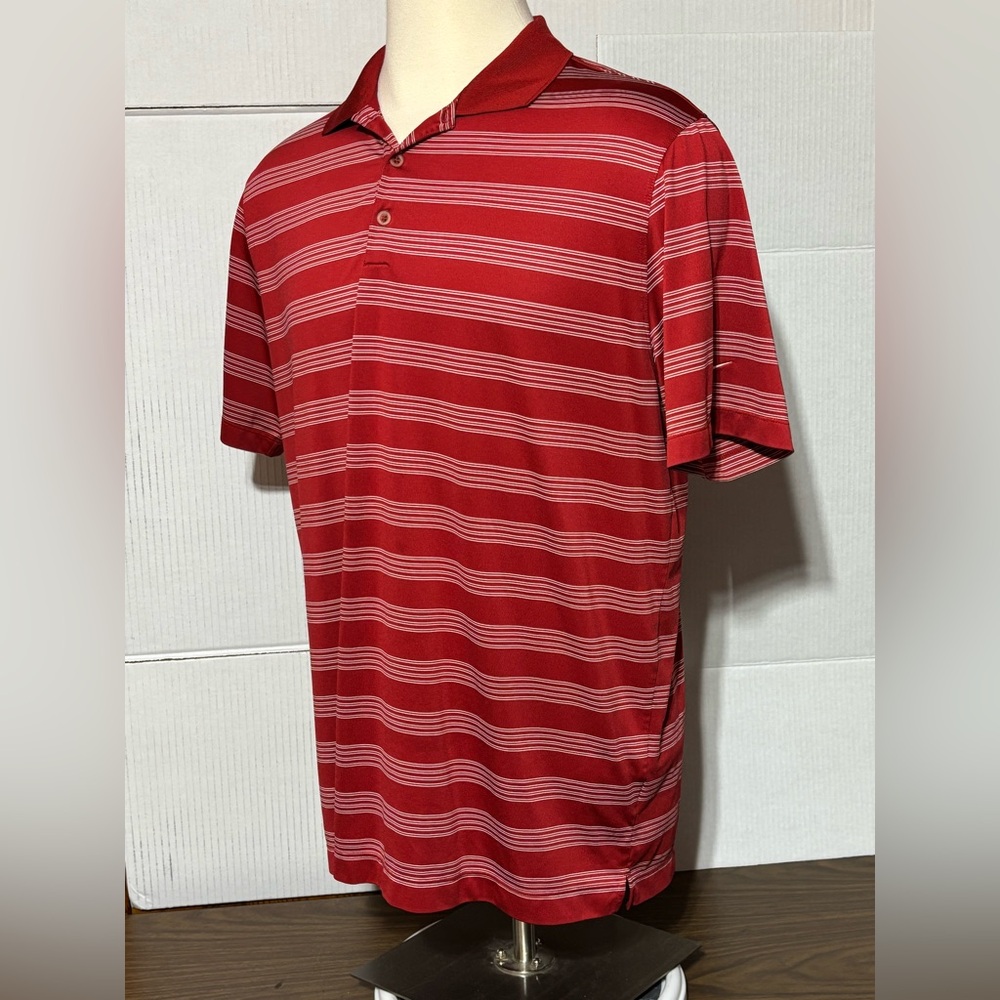 Nike Golf Tour Performance Dri-FIT Polo Size XL - Salmon & white 31” L 23” p2p